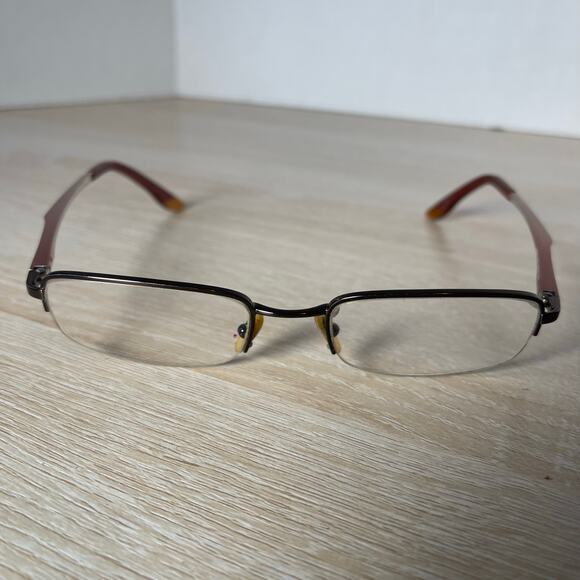 Ray-Ban RB6133 2511 Eyeglasses Half Rim Silver Brown 51-19-140 - Picture 2 of 8